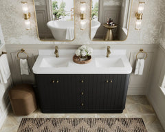 Houston 60 in. W x 22 in. D Free Standing Curved Edge Double Sink Bathroom Vanity - photo 15