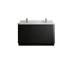 Houston 60 in. W x 22 in. D Free Standing Curved Edge Double Sink Bathroom Vanity - photo 1