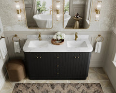 Houston 60 in. W x 22 in. D Free Standing Curved Edge Double Sink Bathroom Vanity - photo 12