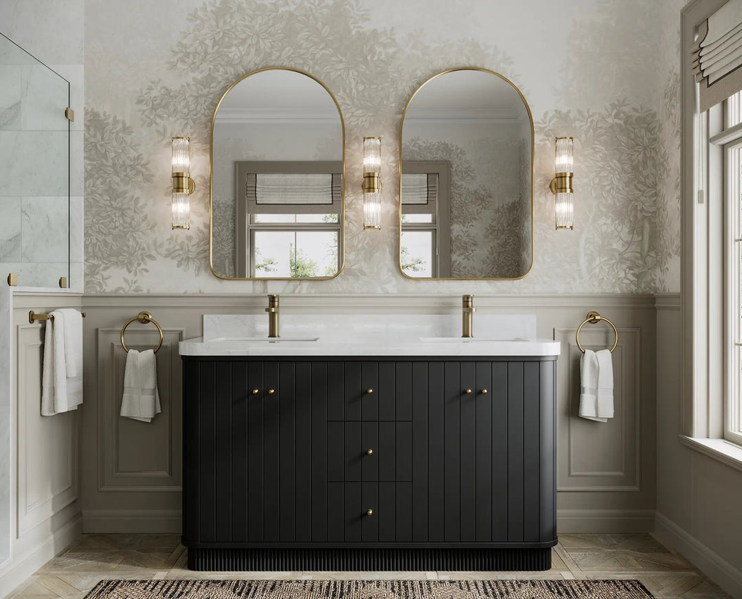Houston 60 in. W x 22 in. D Free Standing Curved Edge Double Sink Bathroom Vanity | 
              
                Black
                
                  
             - HOU_BLK_CARM_60D - photo №4