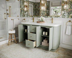 Houston 60 in. W x 22 in. D Free Standing Curved Edge Double Sink Bathroom Vanity - photo 3