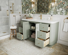 Houston 60 in. W x 22 in. D Free Standing Curved Edge Single Sink Bathroom Vanity - photo 3