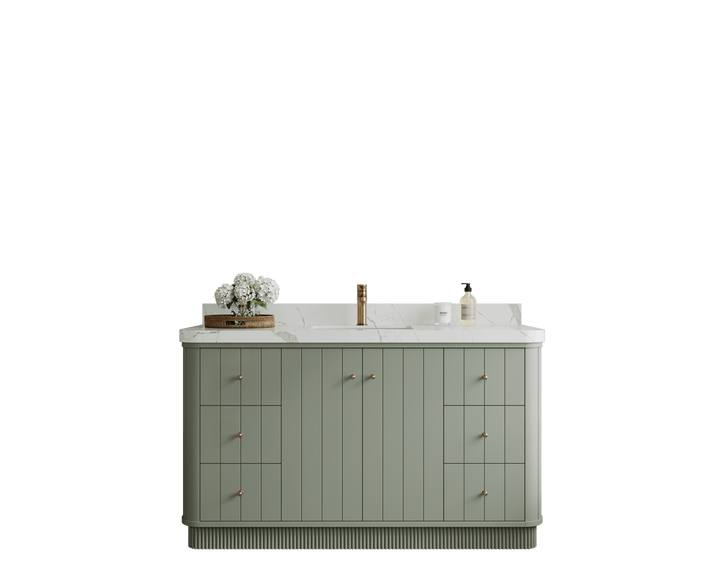 Houston 60 in. W x 22 in. D Free Standing Curved Edge Single Sink Bathroom Vanity - photo 1