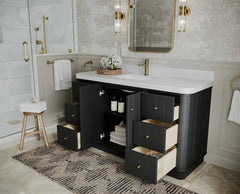 Houston 60 in. W x 22 in. D Free Standing Curved Edge Single Sink Bathroom Vanity - photo 3