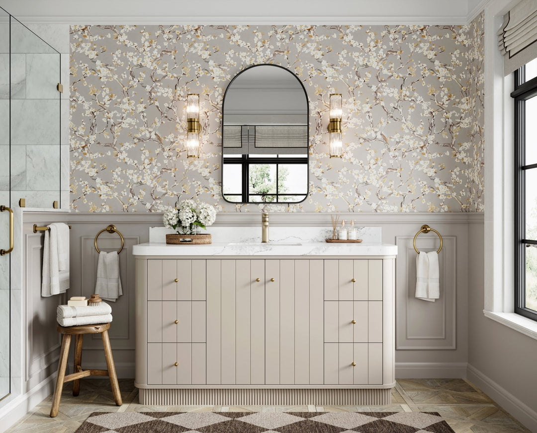 Houston 60 in. W x 22 in. D Free Standing Curved Edge Single Sink Bathroom Vanity - Willow Bath and Vanity