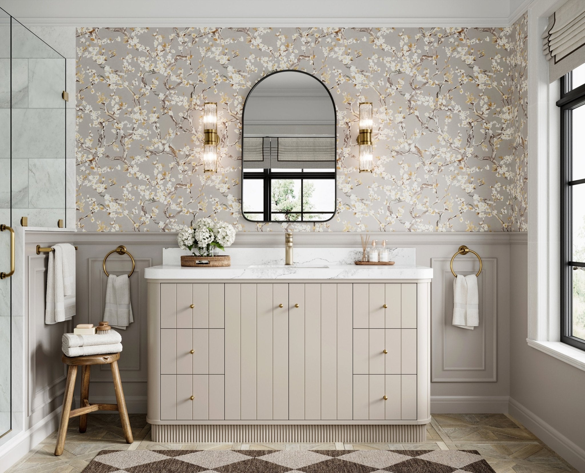 Houston 60 in. W x 22 in. D Free Standing Curved Edge Single Sink Bathroom Vanity - Willow Bath and Vanity