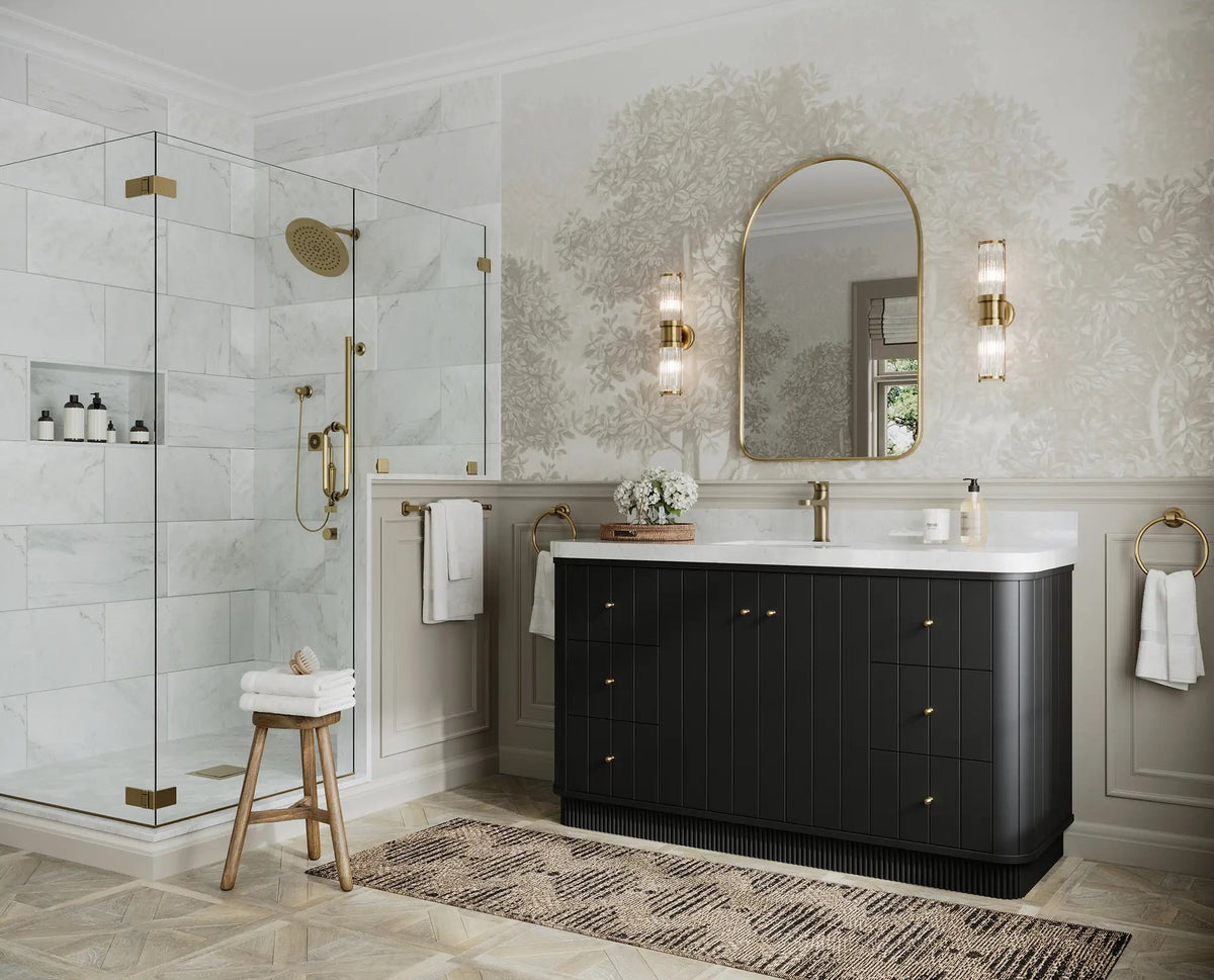 Houston 60 in. W x 22 in. D Free Standing Curved Edge Single Sink Bathroom Vanity - Willow Bath and Vanity