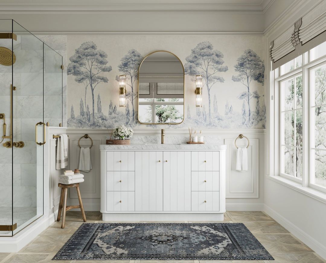 Houston 60 in. W x 22 in. D Free Standing Curved Edge Single Sink Bathroom Vanity - Willow Bath and Vanity