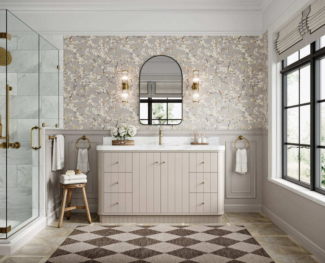 Houston 60 in. W x 22 in. D Free Standing Curved Edge Single Sink Bathroom Vanity - Willow Bath and Vanity