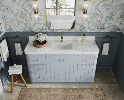 Houston 60 in. W x 22 in. D Free Standing Curved Edge Single Sink Bathroom Vanity - Willow Bath and Vanity