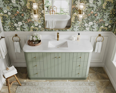 Houston 60 in. W x 22 in. D Free Standing Curved Edge Single Sink Bathroom Vanity - Willow Bath and Vanity