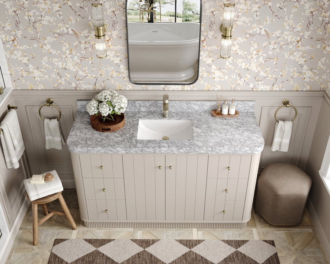 Houston 60 in. W x 22 in. D Free Standing Curved Edge Single Sink Bathroom Vanity - Willow Bath and Vanity
