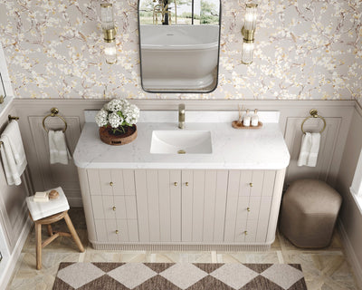 Houston 60 in. W x 22 in. D Free Standing Curved Edge Single Sink Bathroom Vanity - Willow Bath and Vanity