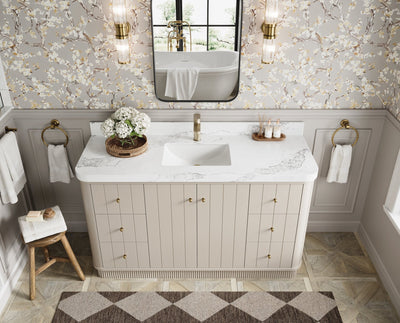 Houston 60 in. W x 22 in. D Free Standing Curved Edge Single Sink Bathroom Vanity - Willow Bath and Vanity
