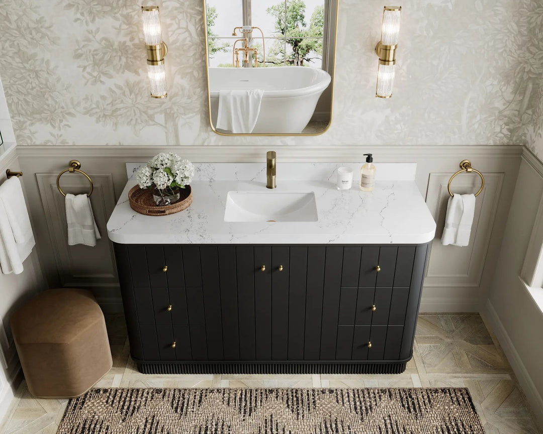 Houston 60 in. W x 22 in. D Free Standing Curved Edge Single Sink Bathroom Vanity | 
              
                Black
                
                  
             - HOU_BLK_CARM_60S - photo №15