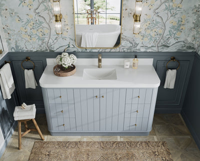 Houston 60 in. W x 22 in. D Free Standing Curved Edge Single Sink Bathroom Vanity - Willow Bath and Vanity