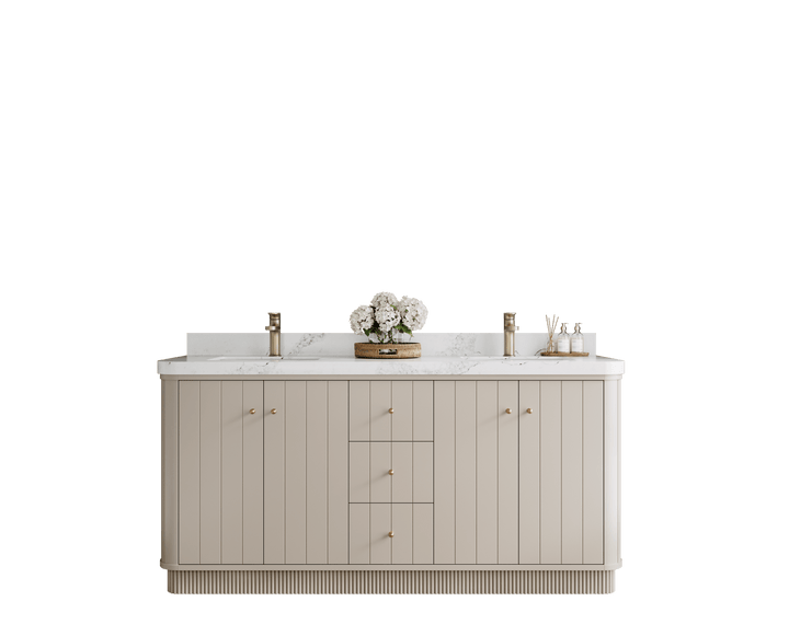 Houston 72 in. W x 22 in. D Free Standing Curved Edge Double Sink Bathroom Vanity - photo 1