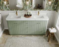 Houston 72 in. W x 22 in. D Free Standing Curved Edge Double Sink Bathroom Vanity - photo 6