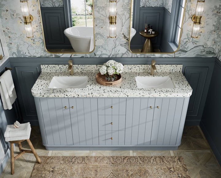 Houston 72 in. W x 22 in. D Free Standing Curved Edge Double Sink Bathroom Vanity - photo 15