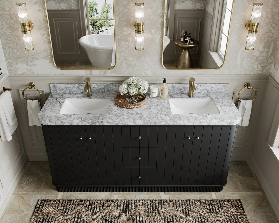Houston 72 in. W x 22 in. D Free Standing Curved Edge Double Sink Bathroom Vanity | 
              
                Black
                
                  
             - HOU_BLK_CARM_72D - photo №14