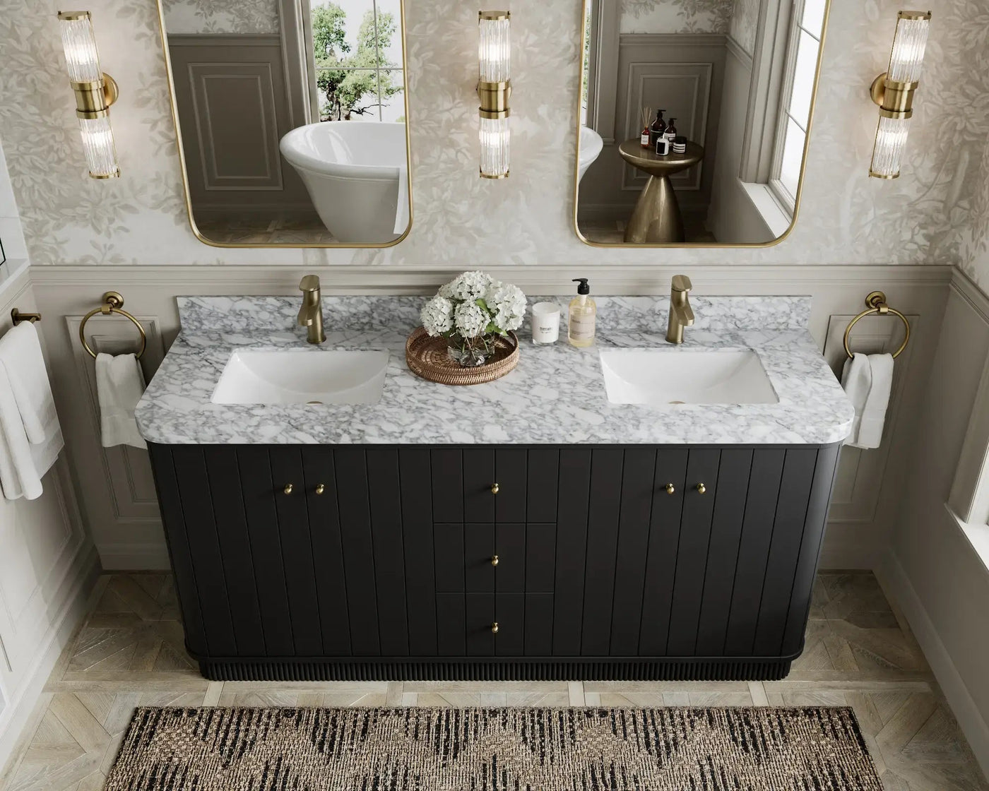Houston Freestanding 72 in. W x 22 in. D Double Sink Bathroom Vanity