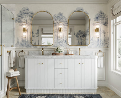 Houston 72 in. W x 22 in. D Free Standing Curved Edge Double Sink Bathroom Vanity - Willow Bath and Vanity