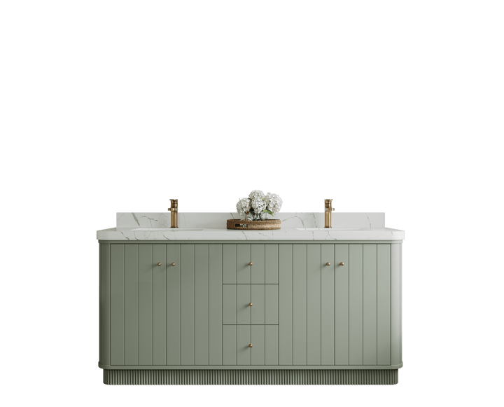 Houston 72 in. W x 22 in. D Free Standing Curved Edge Double Sink Bathroom Vanity - photo 1