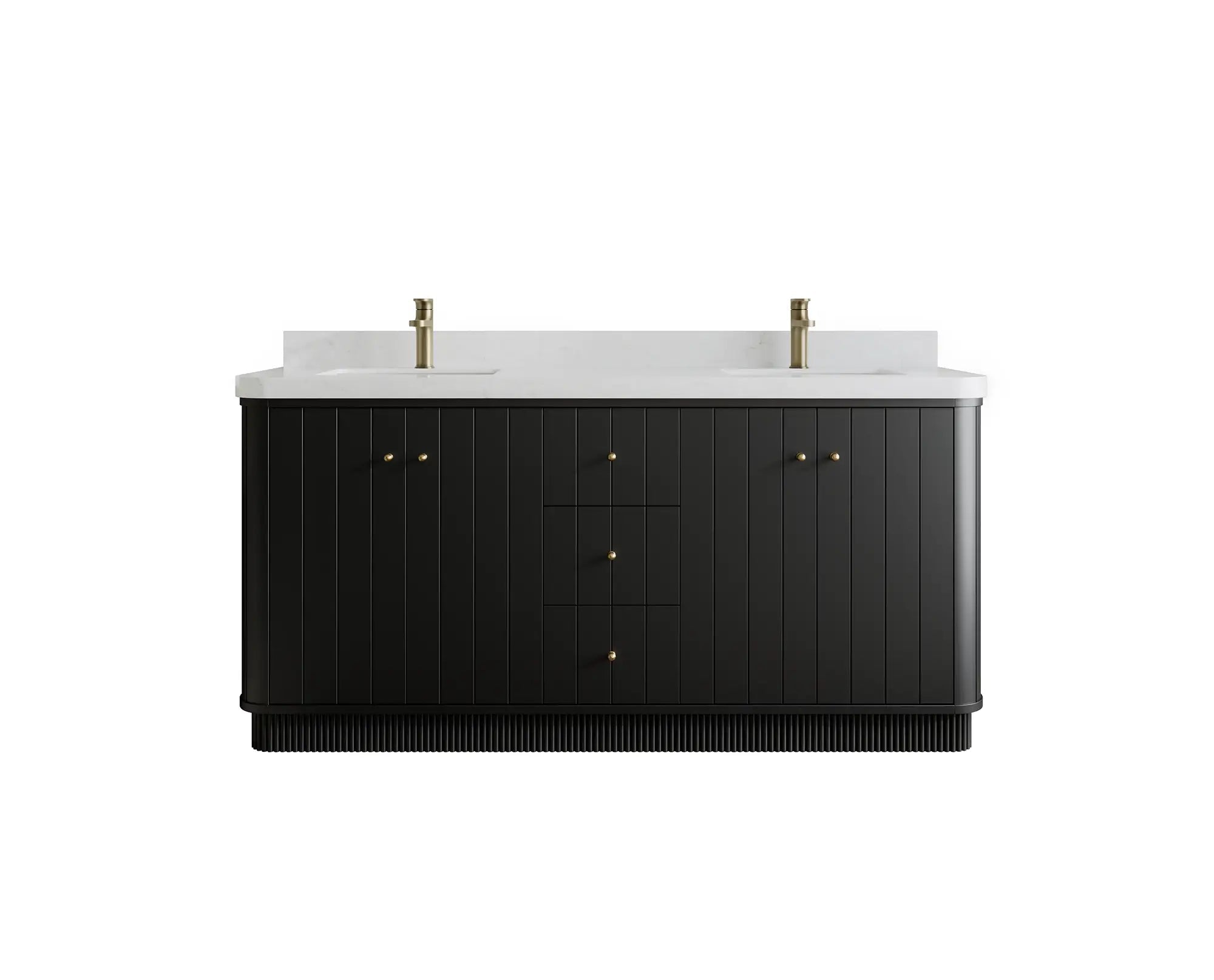 Houston 72 in. W x 22 in. D Free Standing Curved Edge Double Sink Bathroom Vanity - Willow Bath and Vanity