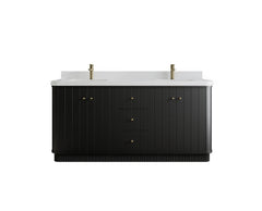 Houston 72 in. W x 22 in. D Free Standing Curved Edge Double Sink Bathroom Vanity - photo 1