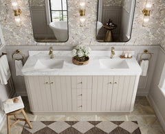 Houston 72 in. W x 22 in. D Free Standing Curved Edge Double Sink Bathroom Vanity - photo 6