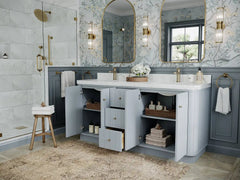Houston 72 in. W x 22 in. D Free Standing Curved Edge Double Sink Bathroom Vanity - photo 3