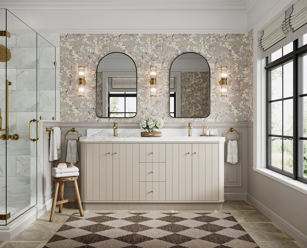 Houston 72 in. W x 22 in. D Free Standing Curved Edge Double Sink Bathroom Vanity - Willow Bath and Vanity