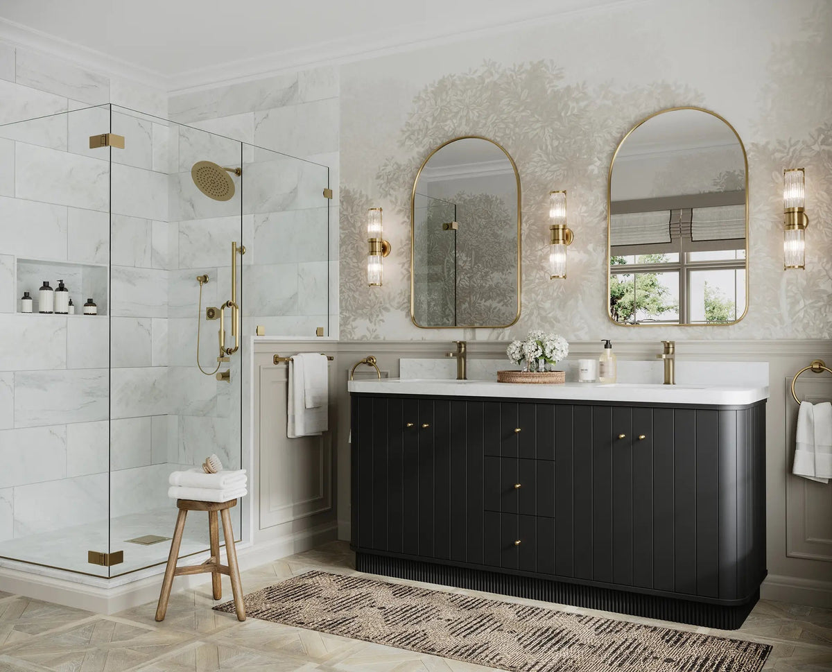 Houston 72 in. W x 22 in. D Free Standing Curved Edge Double Sink Bathroom Vanity - Willow Bath and Vanity