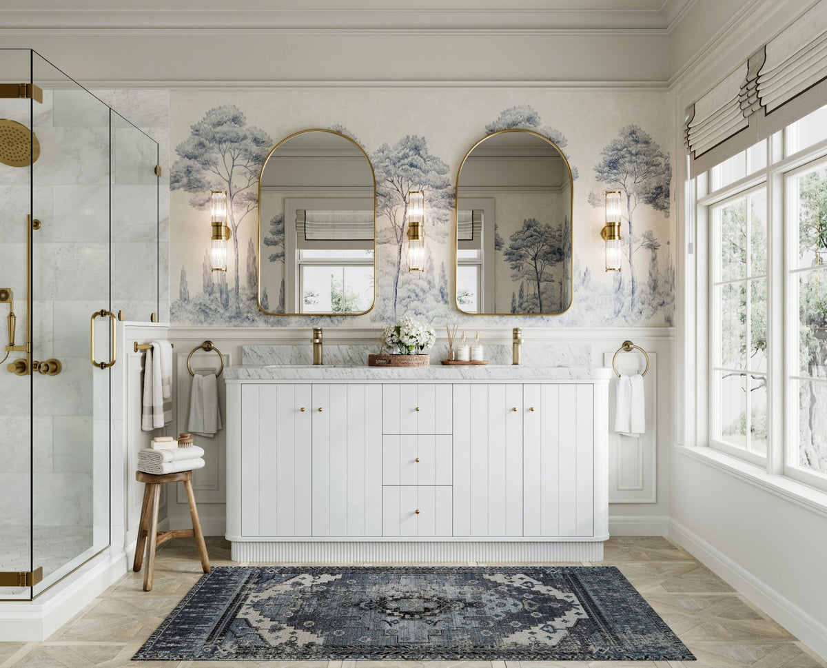 Houston 72 in. W x 22 in. D Free Standing Curved Edge Double Sink Bathroom Vanity - Willow Bath and Vanity