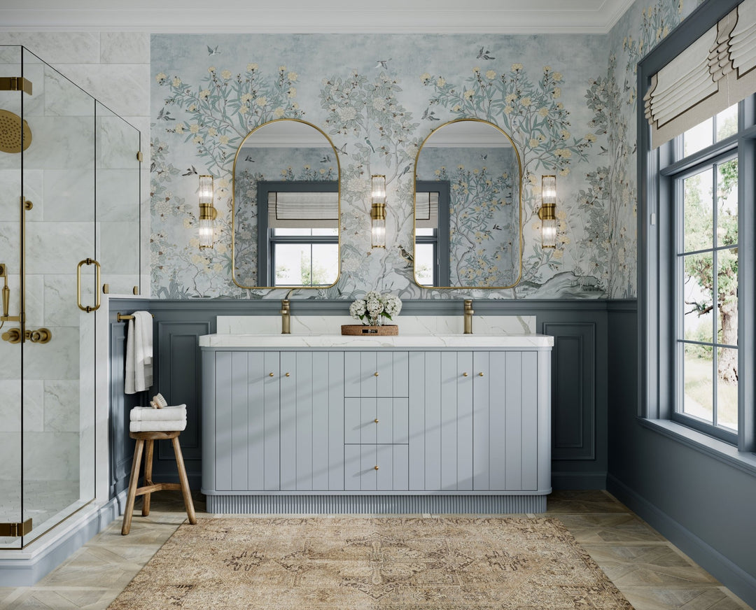 Houston 72 in. W x 22 in. D Free Standing Curved Edge Double Sink Bathroom Vanity - Willow Bath and Vanity