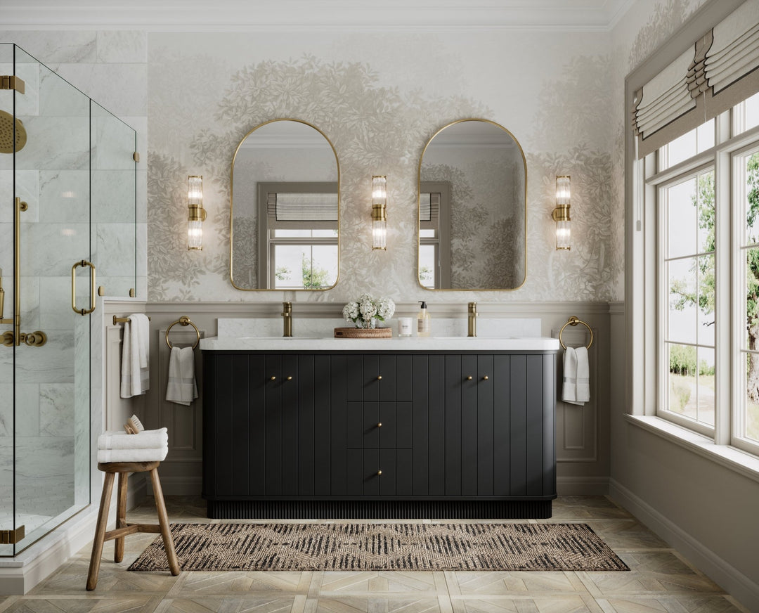 Houston 72 in. W x 22 in. D Free Standing Curved Edge Double Sink Bathroom Vanity - Willow Bath and Vanity