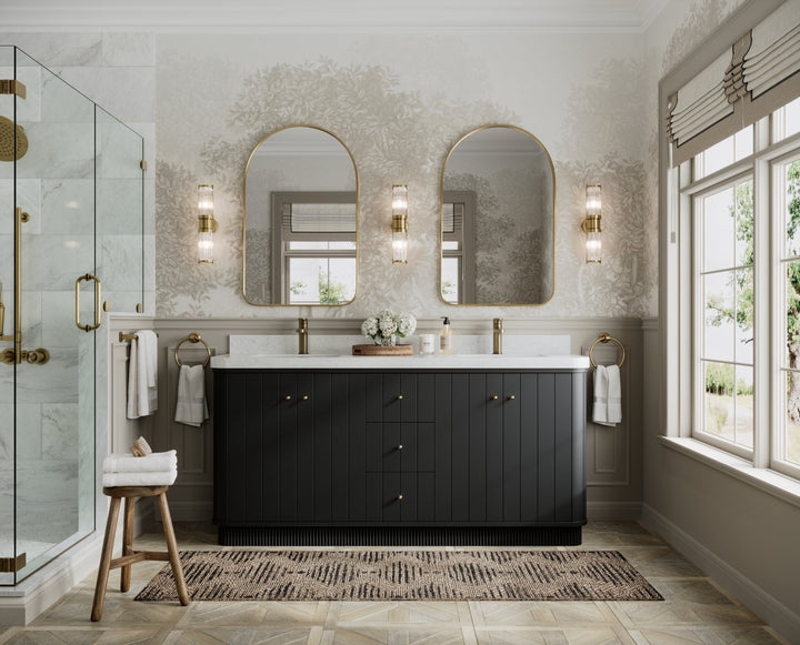 Houston 72 in. W x 22 in. D Free Standing Curved Edge Double Sink Bathroom Vanity - photo 4