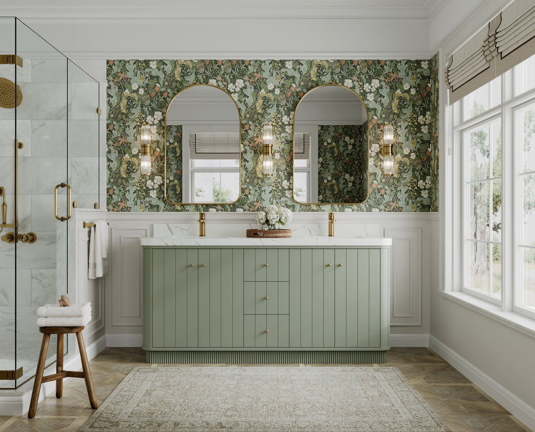 Houston 72 in. W x 22 in. D Free Standing Curved Edge Double Sink Bathroom Vanity - Willow Bath and Vanity