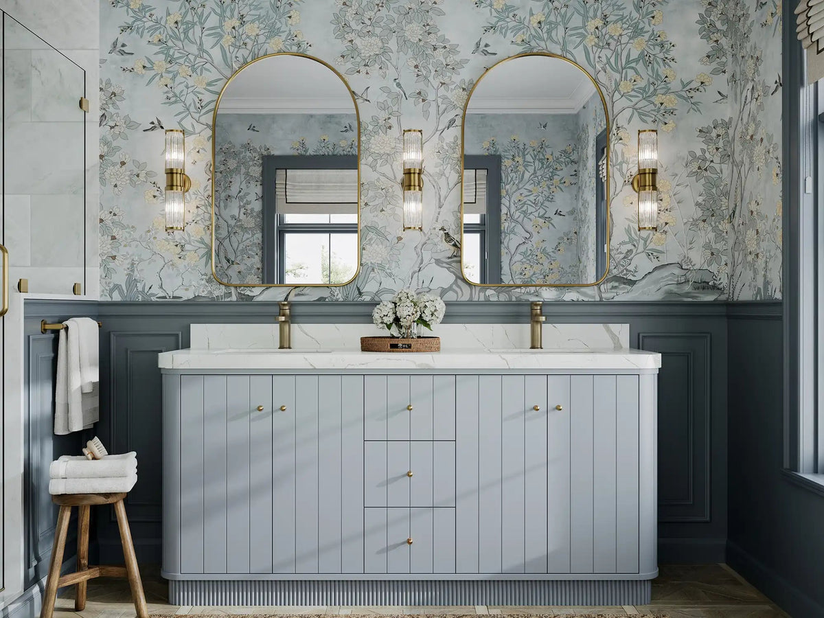 Houston 72 in. W x 22 in. D Free Standing Curved Edge Double Sink Bathroom Vanity - Willow Bath and Vanity