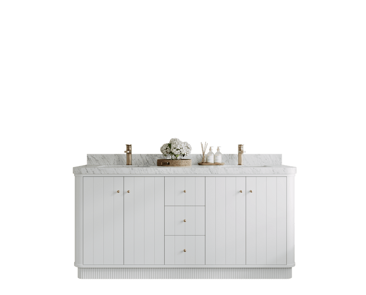 Houston 72 in. W x 22 in. D Free Standing Curved Edge Double Sink Bathroom Vanity - photo 1