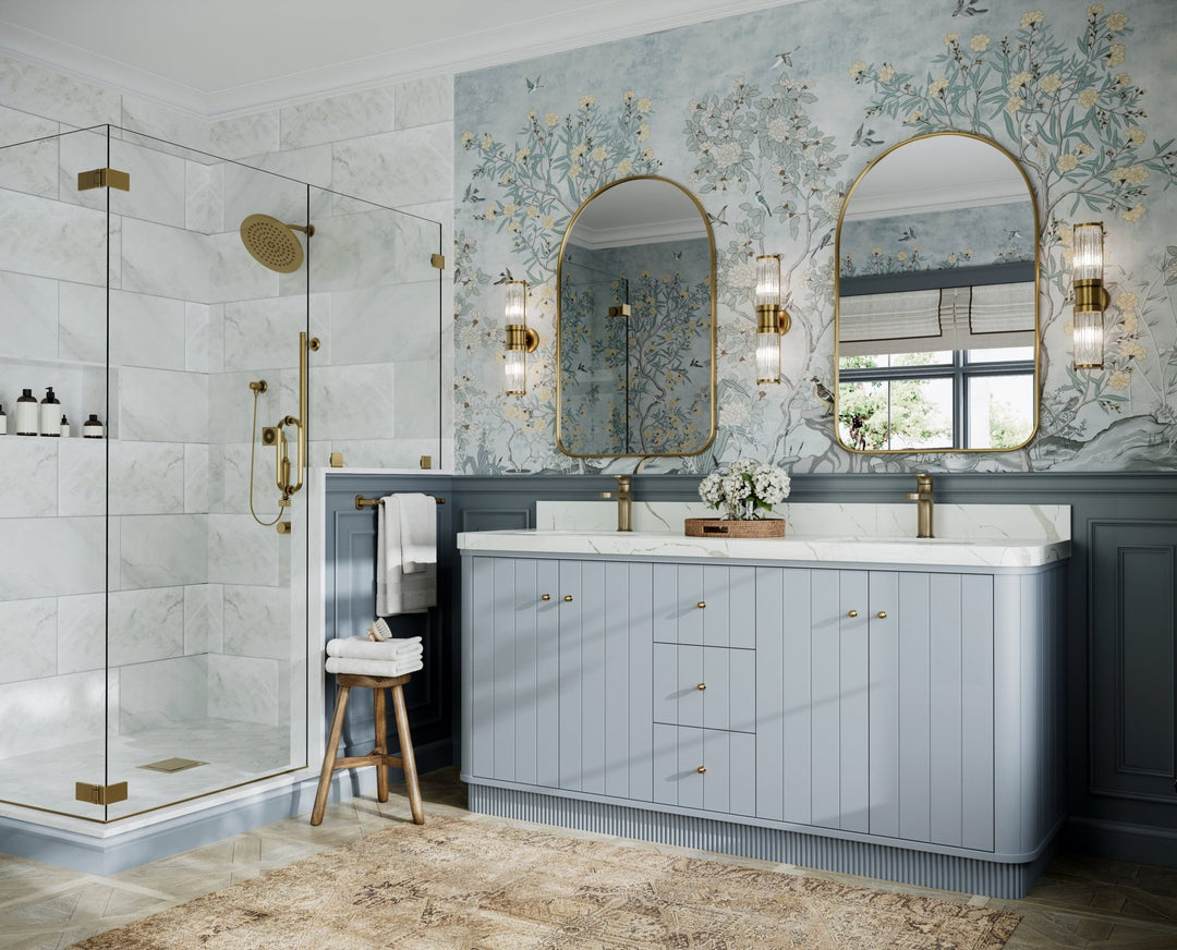 Houston 72 in. W x 22 in. D Free Standing Curved Edge Double Sink Bathroom Vanity - Willow Bath and Vanity