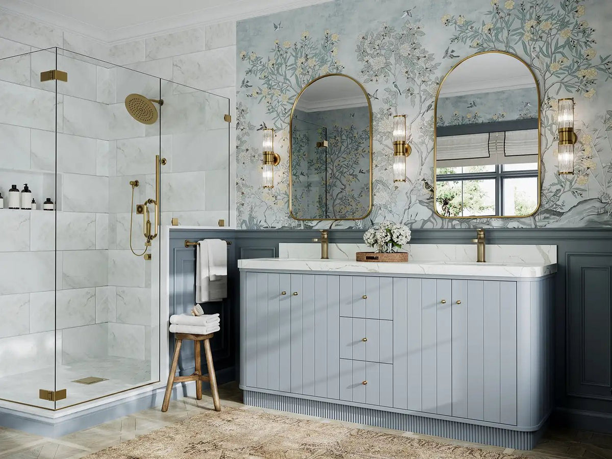 Houston 72 in. W x 22 in. D Free Standing Curved Edge Double Sink Bathroom Vanity - Willow Bath and Vanity