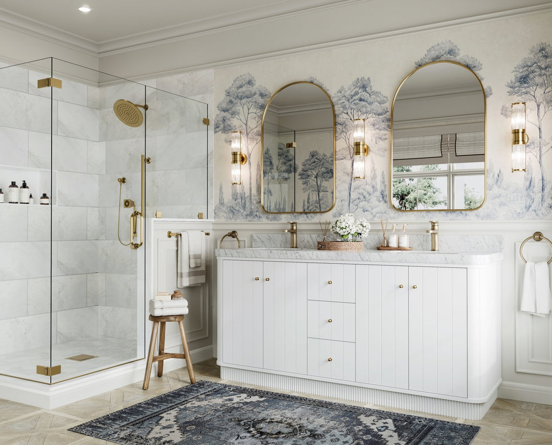 Houston 72 in. W x 22 in. D Free Standing Curved Edge Double Sink Bathroom Vanity - Willow Bath and Vanity