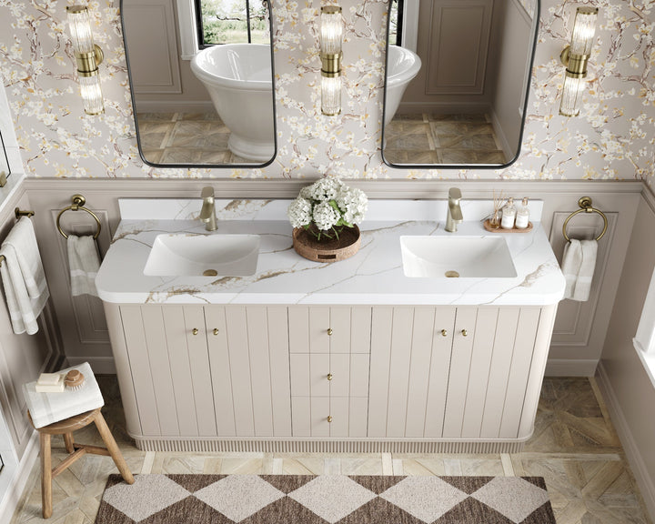 Houston 72 in. W x 22 in. D Free Standing Curved Edge Double Sink Bathroom Vanity - photo 18