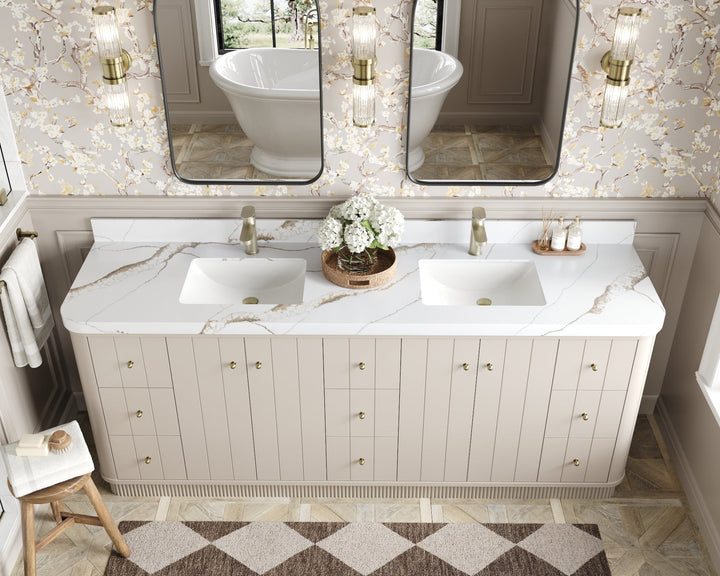 Houston 84 in. W x 22 in. D Free Standing Curved Edge Double Sink Bathroom Vanity - photo 18