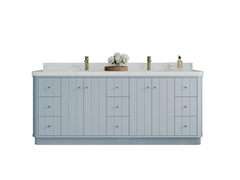Houston 84 in. W x 22 in. D Free Standing Curved Edge Double Sink Bathroom Vanity - photo 1
