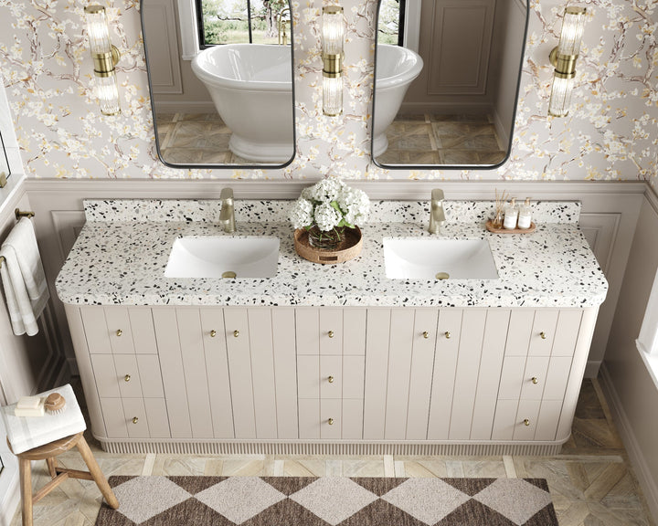 Houston 84 in. W x 22 in. D Free Standing Curved Edge Double Sink Bathroom Vanity - photo 16