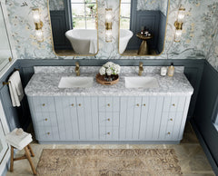 Houston 84 in. W x 22 in. D Free Standing Curved Edge Double Sink Bathroom Vanity - photo 12