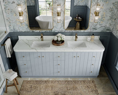 Houston 84 in. W x 22 in. D Free Standing Curved Edge Double Sink Bathroom Vanity - photo 7