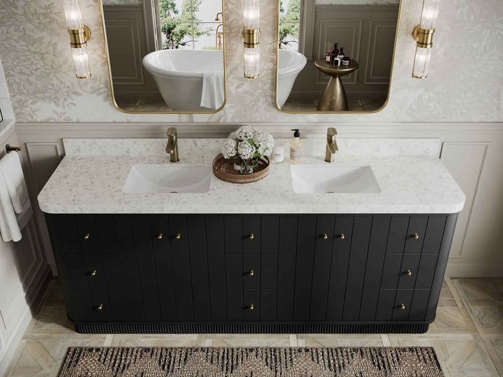 Houston 84 in. W x 22 in. D Free Standing Curved Edge Double Sink Bathroom Vanity - photo 18